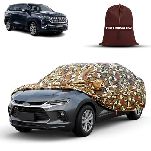 Image of MORNYRAY Car Cover for Toyota Innova | Fully Waterproof Car Body Cover | with Mirror & Antenna Pocket | Dustproof, Windproof & Anti-Scratch Lining, Camouflage