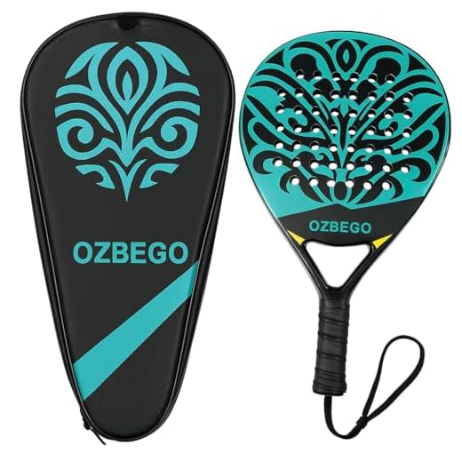 Ozbego Juego de palas de pádel 100% fibra de carbono – Incluye funda, 2 overgrips, muñequera y protector de pantalla – para principiantes y avanzados – Ligero y duradero – Negro y verde (negro)