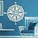 Produktbild ganlanshu Mandala Navigation Schiff Kompass Wandtattoo Vinyl Aufkleber nautische Aufkleber Kompassrose Marine Wohnzimmer Schlafzimmer Dekoration 42cmx42cm