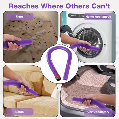 Image of HASTHIP Replacement Kit 34 inch Flat Suction Hose for Dyson V7 V8 V10 V11 V15 GEN5, Vacuum Crevice Cleaning Attachment Set Dryer Vent Lint Remover, Car Detailing, Home Gap Cleaning Tools