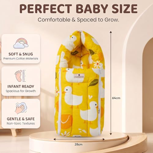 Image of StarAndDaisy 3 in 1 Baby Sleeping Bag for New Born, Baby Bedding Set, Washable & Foldable Cotton Design Godari, Toddlers Bed, Baby Bedding, Baby Mattress, Cradle Bed.