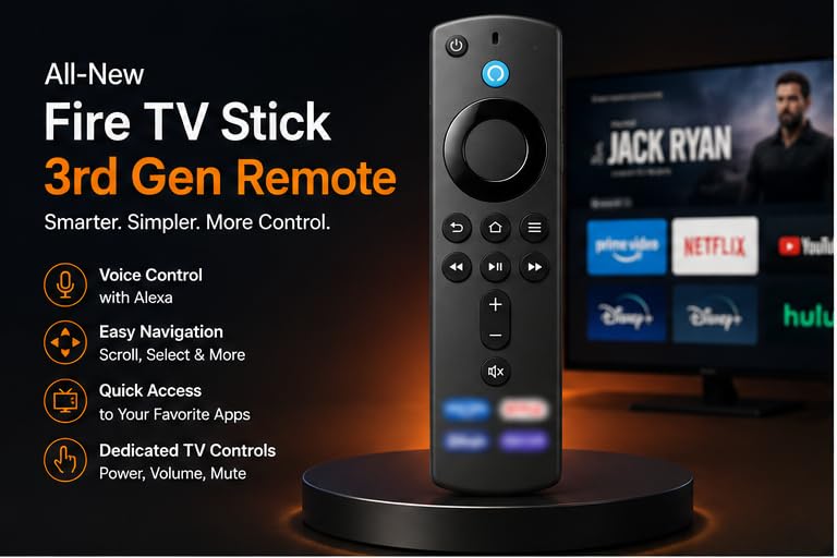 Image of Remote Compatible with Amazonn Alexa Voice Fire Stick Tv Stick 3rd Generation (for Stick)
