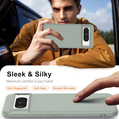 Image of X-level for Google Pixel 8 Pro Case Slim Fit Soft Flexible TPU [Guardian Series] Ultra-Thin Grip Matte Finish Coating Phone Back Cover Light Shockproof Protective Case for Women Men-Green