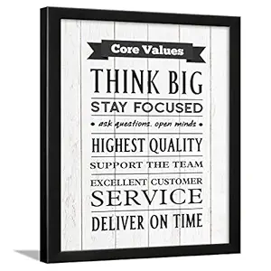 Chaka Chaundh - Office Quotes Frames - Motivational Quotes Wall Frames for Office - Business Rules Quotes Wall Frame - Core Value Team Work Quotes Wall Framed Posters - Customer Service, Office Quotes Poster - (13.6 X 10.6 Inches)