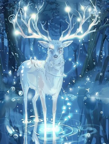 Diamond Painting Cerf 80x110 cm : Kit Broderie Diamant Complet pour Adulte et Débutant DIY