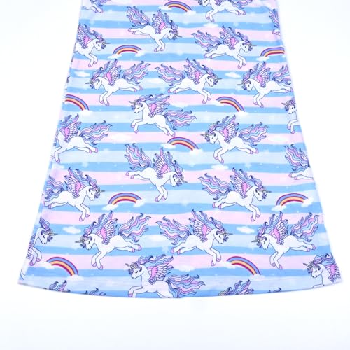 QPANCY 2-Pack Girls Nightgown Flutter Sleeves Pajamas Princess Night Dresses Cotton Sleepwear4