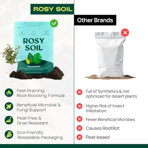 Rosy Soil Indoor Potting Soil for House Plants - Organic Potting Soil Mix for Indoor Plants - Enriched w/Root-Boosting Biochar for Foliage Plants, Flowers, Herbs - Peat Free, Less Prone to Gnats - 8qt - Image 4