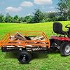 1500LB Steel Dump Cart with All-Terrain Tires & Foot-Pedal Dumping, Heavy Duty Utility Trailer for Yard, Garden, and Construction Use, Compatible with ATV and Tractor