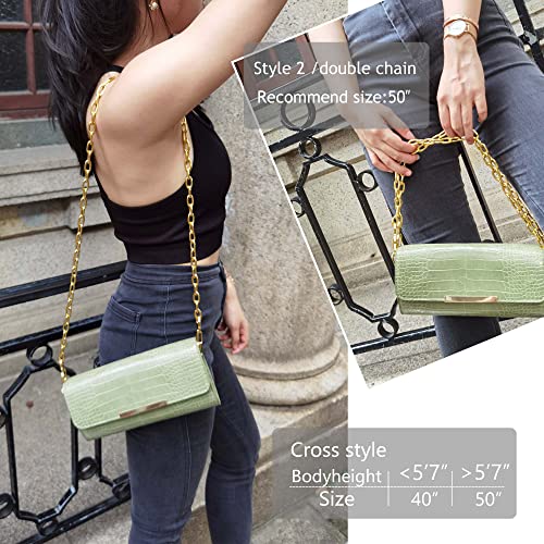 Image of 18K Gold Stainless Steel 11mm DIY Belt for Purse Shoulder Crossbody Hand Bag Replacement with Solid Buckle Strap