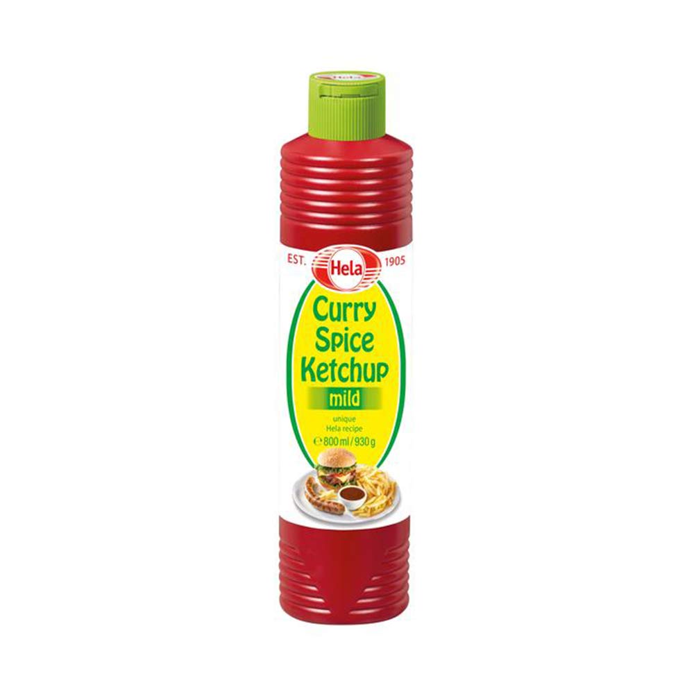 HELA German Mild Spice Ketchup Bratwurst Currywurst Sauce Large Bottle Red, Original, 800 ml