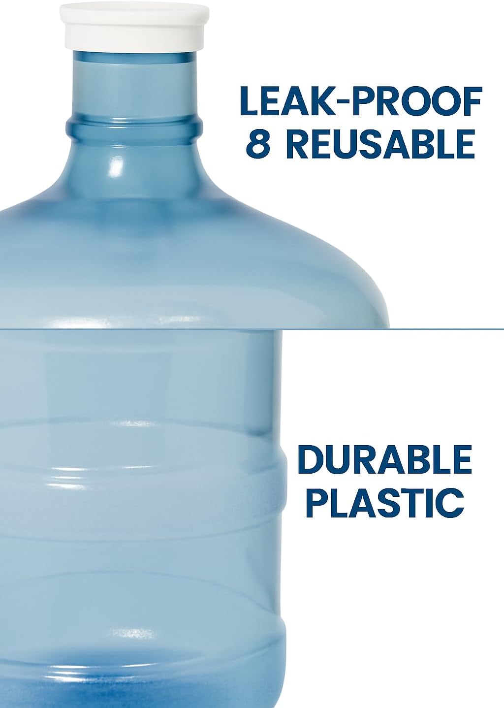 5 Gallon Water Bottle – BPA Free Durable Plastic Jug with Easy Grip Handle, Reusable Container for Top and Bottom Load Water Dispensers, Storage & Home Use - Image 6