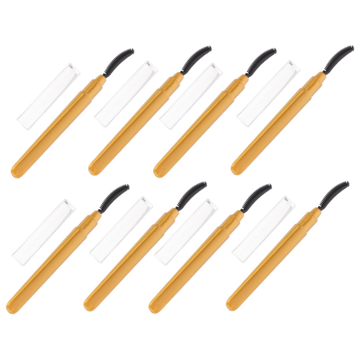 FOMIYES Travel Makeup Brush Set 8pcs Eye Brushes Silicone Mascara Wands Gentle Lash Applicator Tool