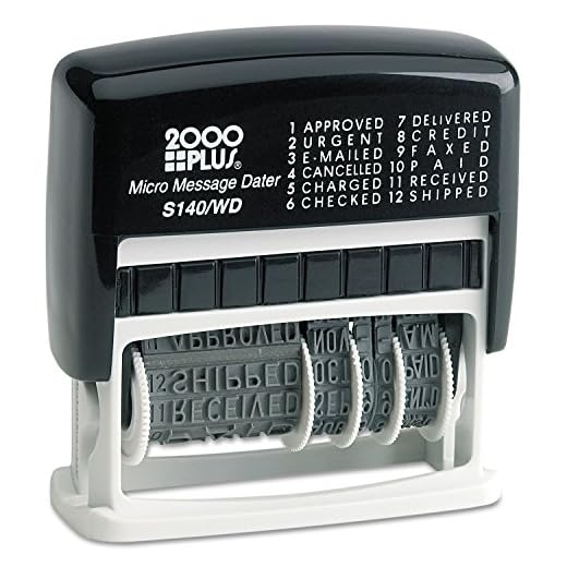 2000 PLUS 12-in-1 Self-Inking Date and Phrase Stamp, Black Ink (011227)