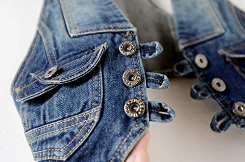 Kedera Women's Sleeveless Denim Vest Candy Color Cropped Distressed Spread Collar Sleeveless Jean Jacket #TOP4