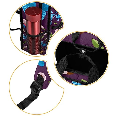 Sac à dos pour garçons motif papillon violet réglable 35cm - 2