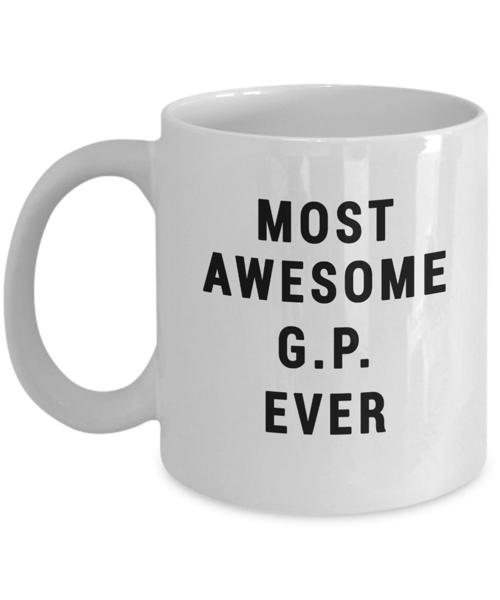 Angitu Design Best G.P. Mug The World's Most Awesome G.P. Ever Cute Coffee Cup Happy Birthday for Family