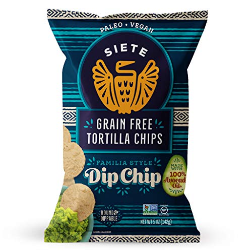 Siete Tortilla Dip Chips | Grain Free, Gluten Free Chips | Paleo and Vegan Snacks | Non GMO | 5 Ounce (Pack of 6)