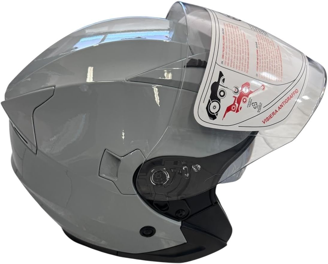 TOP DRIVE Casco Jet Moto Scooter Omologato ECE 22 Città DOPPIA VISIERA Antigraffio TG M