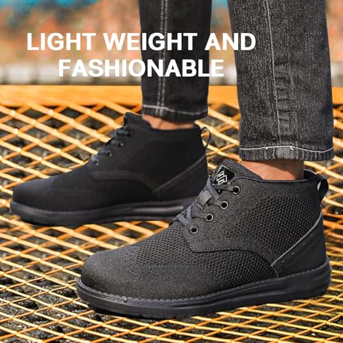 Image of NIFOFISE Steel Toe Shoes for Men Womens，High-Cut Indestructible Construction Wide Work Safety Shoes Slip Resistant Comfortable Lightweight Breathable Sneakers Zapatos de Trabajo para Mujer