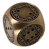 HOMSFOU Messingwürfel 6 Seitig in Vintage Stil Handpoliert für Brettspiele und Sammler