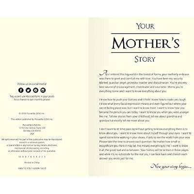 Piccadilly Your Mothers Story | Guided Family Journal | Inspirational Quotes & In-Depth Questions | 204 Pages, Model Number: 9781620091500