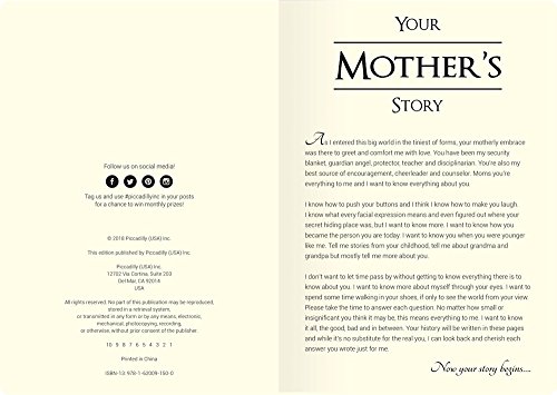 Piccadilly Your Mother’s Story | Guided Family Journal | Inspirational Quotes & In-Depth Questions | 204 Pages, Model Number: 9781620091500 #TOP4