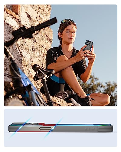 Image of RAPTIC Shield for iPhone 15 Pro, Shockproof Protective Clear Case, Military Grade 10ft Drop Tested, Durable Aluminum Frame, Anti-Yellowing Technology, 6.1 inch, Iridescent