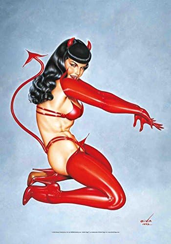Bettie Page Red Devil Fabric Poster, 30 by 40-Inch