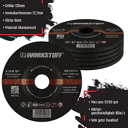 Schruppscheiben │ 5 Stück │ Ø 125 x 6.0 mm │ für Trenn- oder Winkelschleifer │ Schleifmopteller │Schleifscheiben │ Für Stahl & NE-Metall
