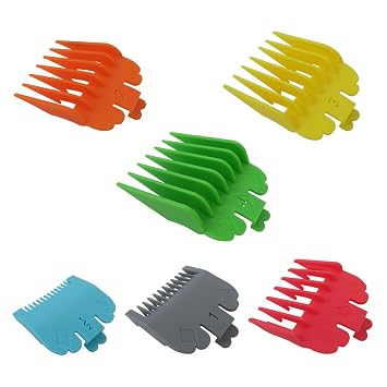 New Clipper Guards Set Compatible for Limural K11S/Novah HCL-OO1/Surker K7S/K9C/K9S, Color Coded Clipper Guides Replacement - 1/16" to 1/2", 6 Piece Set