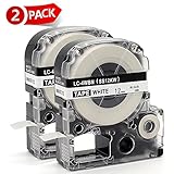 MARKLIFE Label Tape Compatible Epson Labelworks LC-4WBN9 Epson Label Refills Replacement for LW-300 LW-400 LW-500 LW-600P LW-700, Black on White 1/2