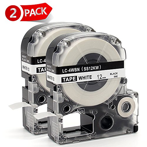MARKLIFE Label Tape Compatible Epson Labelworks LC-4WBN9 Epson Label Refills Replacement for LW-300 LW-400 LW-500 LW-600P LW-700, Black on White 1/2