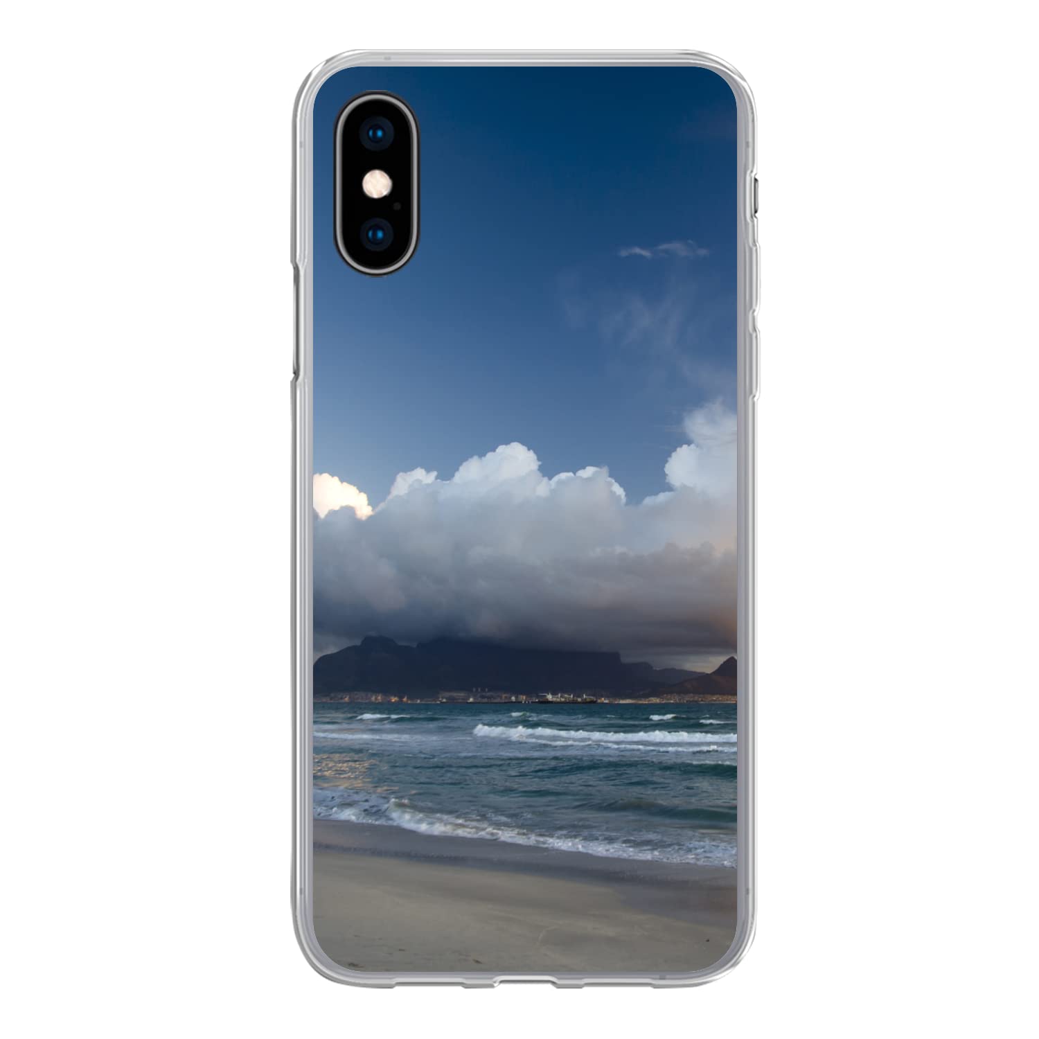 MuchoWow Funda para iPhone X - Impresionantes Colores en el Cielo de la Montaña de la Mesa - Funda de Silicona/Funda Blanda para teléfono móvil