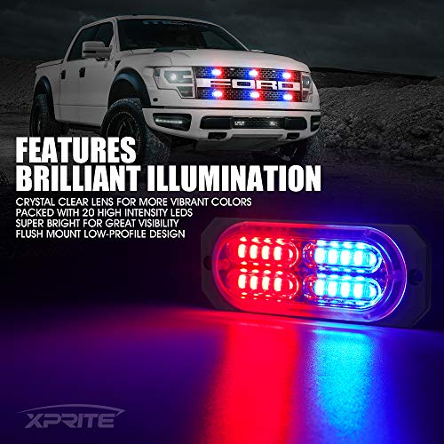 Amber White LED Strobe Lights 2PCS | Hideaway Emergency Flashing Lights | For Trucks, ATV, Construction, Tow Vehicles - View #7
