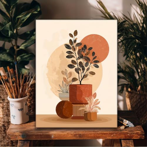 Impression sur toile abstraite de feuilles LYBCEOUG pour décoration murale bohème