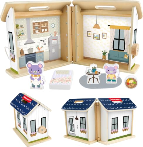 Fisher-Price Wood Pretend Play Toy Dollhouse...