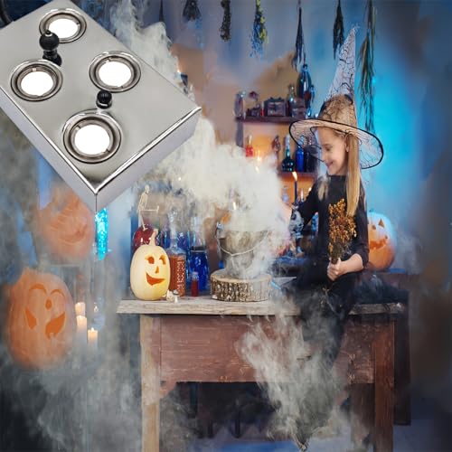 Image of Halloween Party Mist Maker,Ultrasonic Water Pond Fountain Fogger Aluminum Atomizer Air Humidifier for and Rockery Fish Tank Vase Birdbath Deco