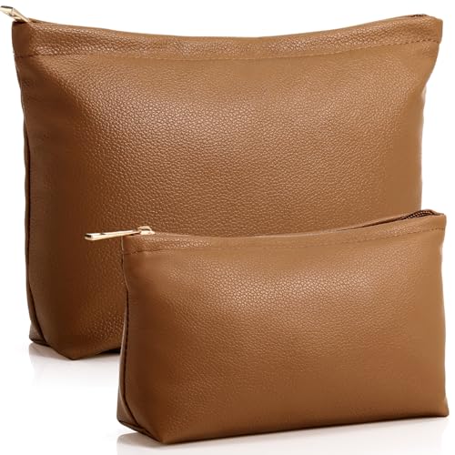 Kigeli 2-Piece Small PU Makeup Bag Set for Travel & Gift