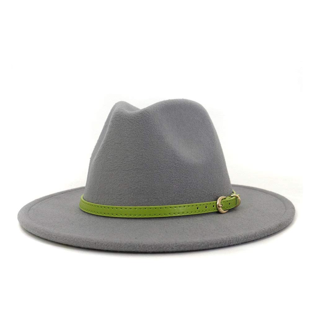 LLPBUA-CZAPKA Nowa Wiosna Lato Jesień Zima Elegancki Kapelusz Fedora Płaski Top Szeroki Rondo Fedora Bawełniany Damski Filcowy Turban Kapelusz Pas Młodzieżowy (Kolor: Magenta, Rozmiar: 59-60cm)