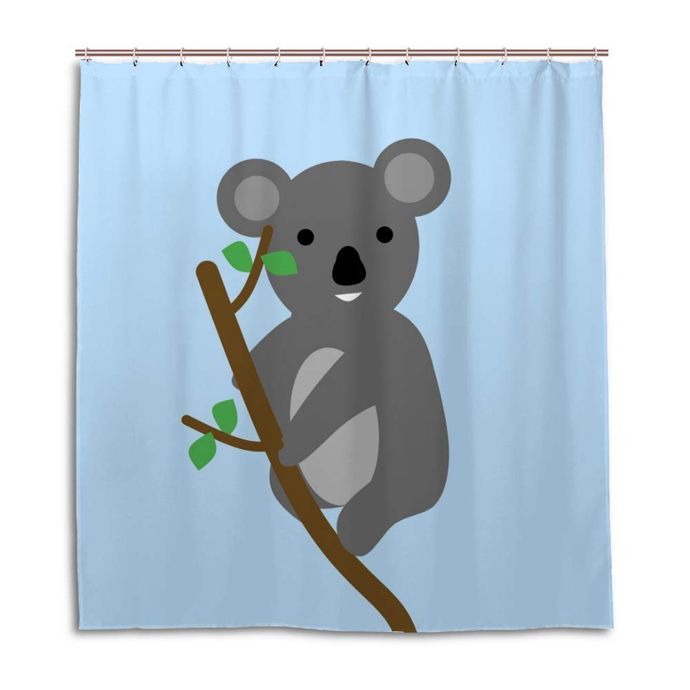 Rideau de douche koala en polyester 72x72 cm avec ses 12 crochets