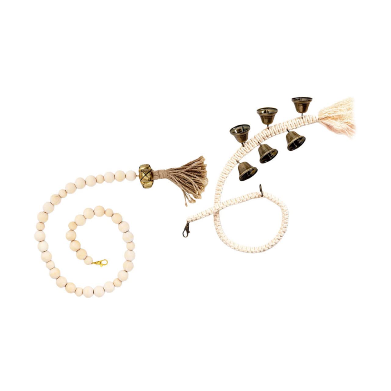 Mikikit 2Pcs Wear Resistant Dog Door Bells for Training Interactive Pet Doorbells with Long Straps for Dog Outgoing Bells for Home Use and Dog Training