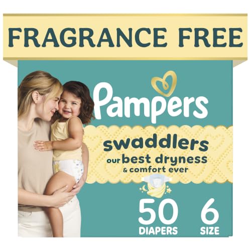 Image of Pampers Swaddlers Baby Diapers, Size 6, 50 Count