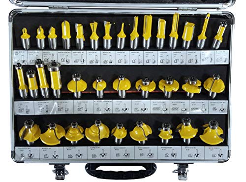 35 ROUTER BIT SET - 1/2" CARBIDE BITS KIT Half Inch Shank ALUMINUM CASE - New