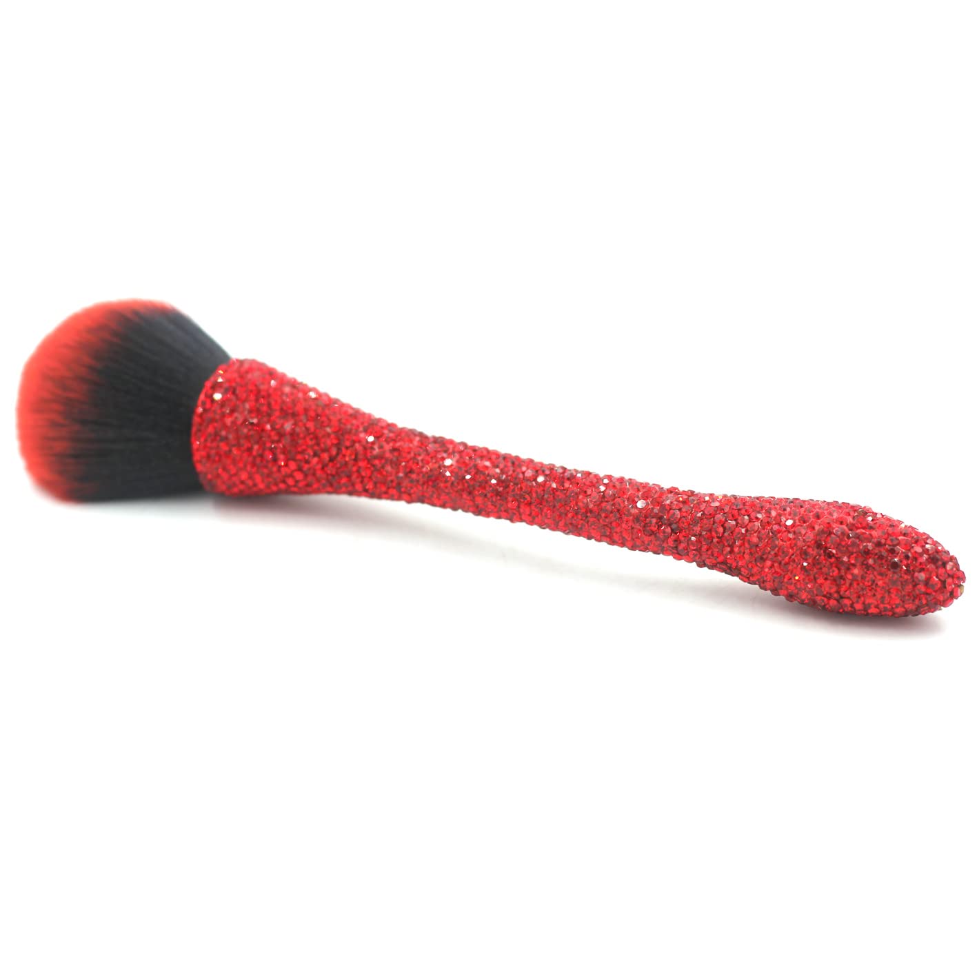 Bling Rhinestone Large Mineral Powder Brush Makeup Brush Cosmetic Brush Foundation brush Perfect For Large Coverage Powder Bronzer Blush Blending Buffing 1 piece (Red)