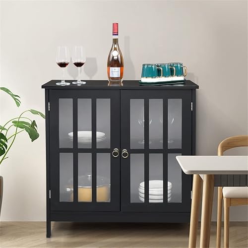 Miniatura 2 de ZSEDP - Armario de almacenamiento de madera para cocina aparador entrada con puertas de 315 x 142 x 315in