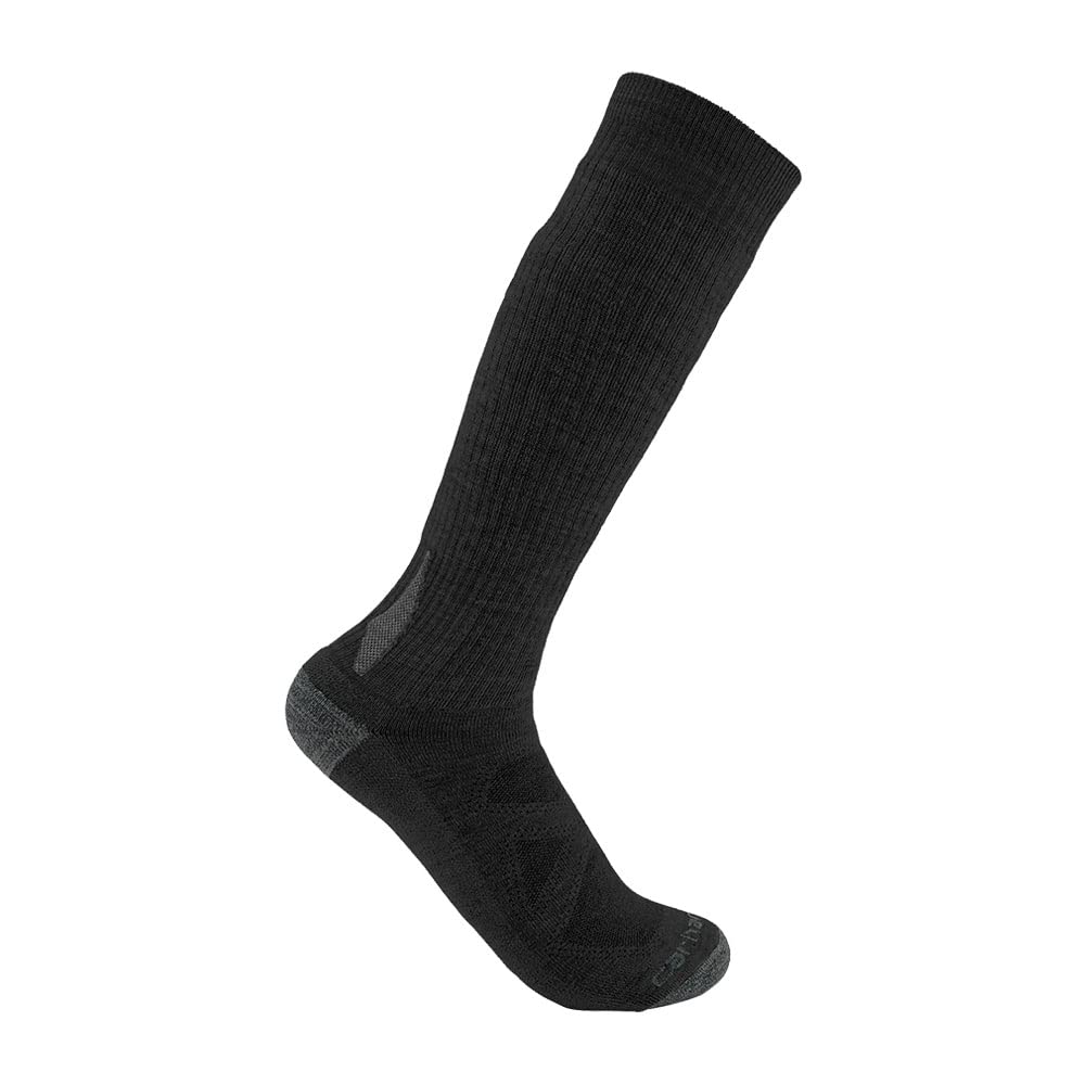 Carhartt Men's Heavyweight Merino Wool Blend Boot Sock, Black, X-Large