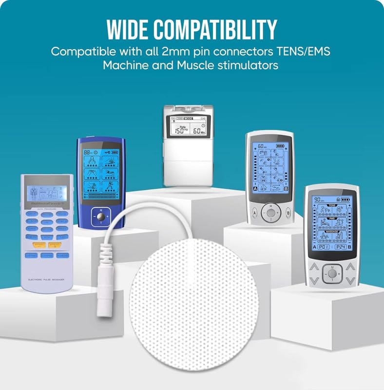 Image of AGAM Digital Therapy Machine Electrodes (Round Shape) - Strong Adhesive Gel, Universal Replacement Pads for Muscle Pain Relief, Reusable TENS Unit Electrode Pads (Pack-4)