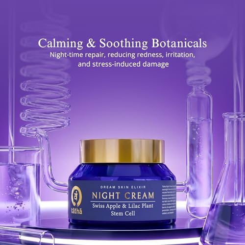 Image of Tatha Dream Skin Elixir Night Cream with Swiss Apple & Lilac Stem Cells | Anti-Aging, Firming & Brightening | Hydration, Barrier Repair & Protection from Stress & Pollution| For All Skin Type
