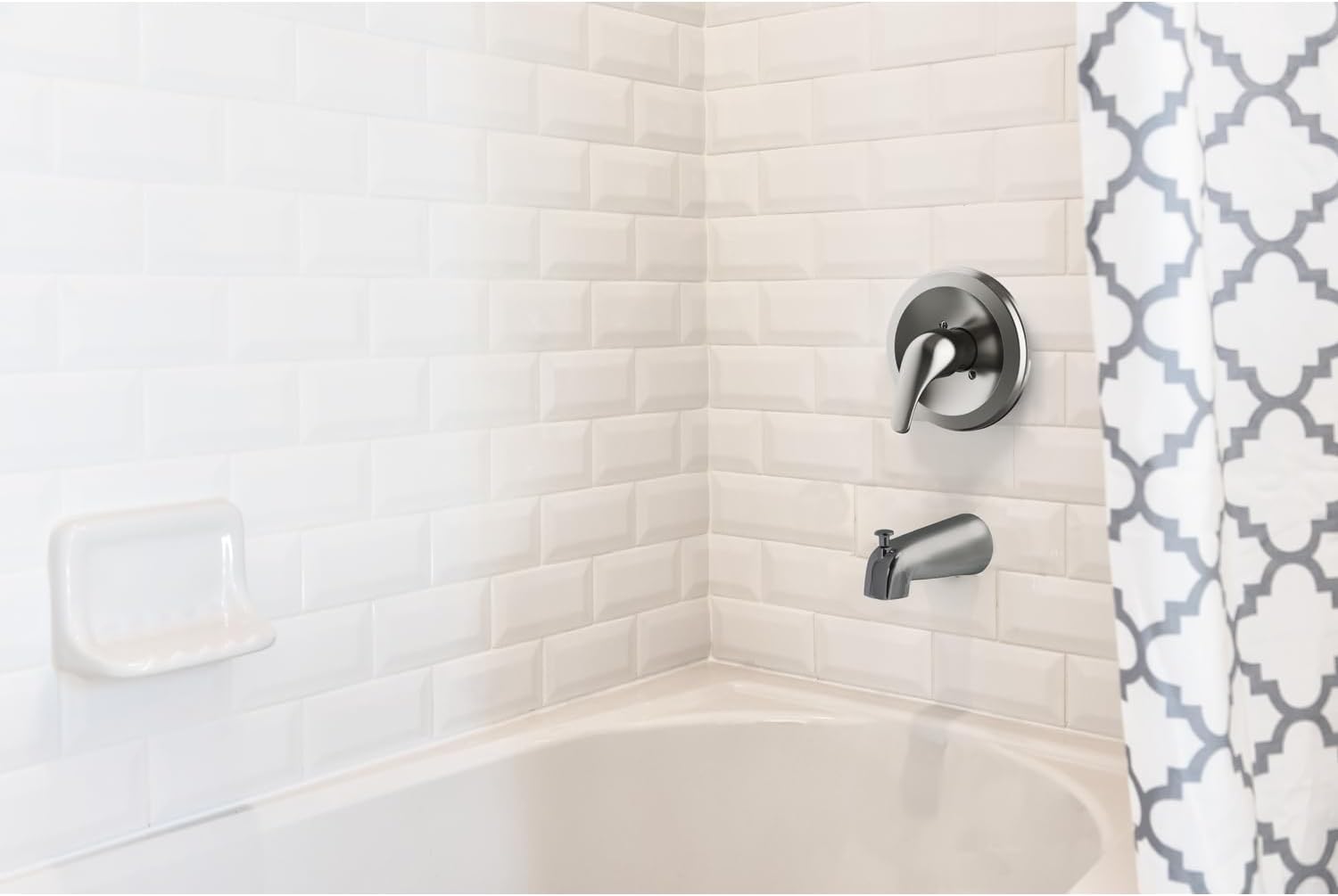 HomeStock Bathroom Faucet Escutcheon & Handle - Satin Nickel Finish