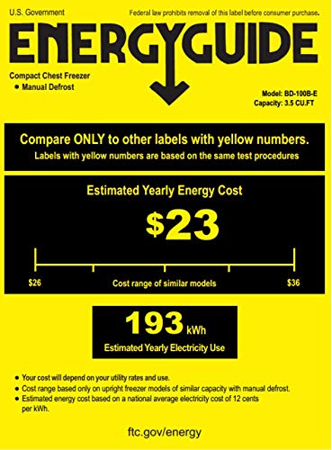 Adt Chest Freezer Free-Standing Top Door Freezers 6.8℉ To -4℉ (Black, 3.5 Cubic Feet) #TOP7